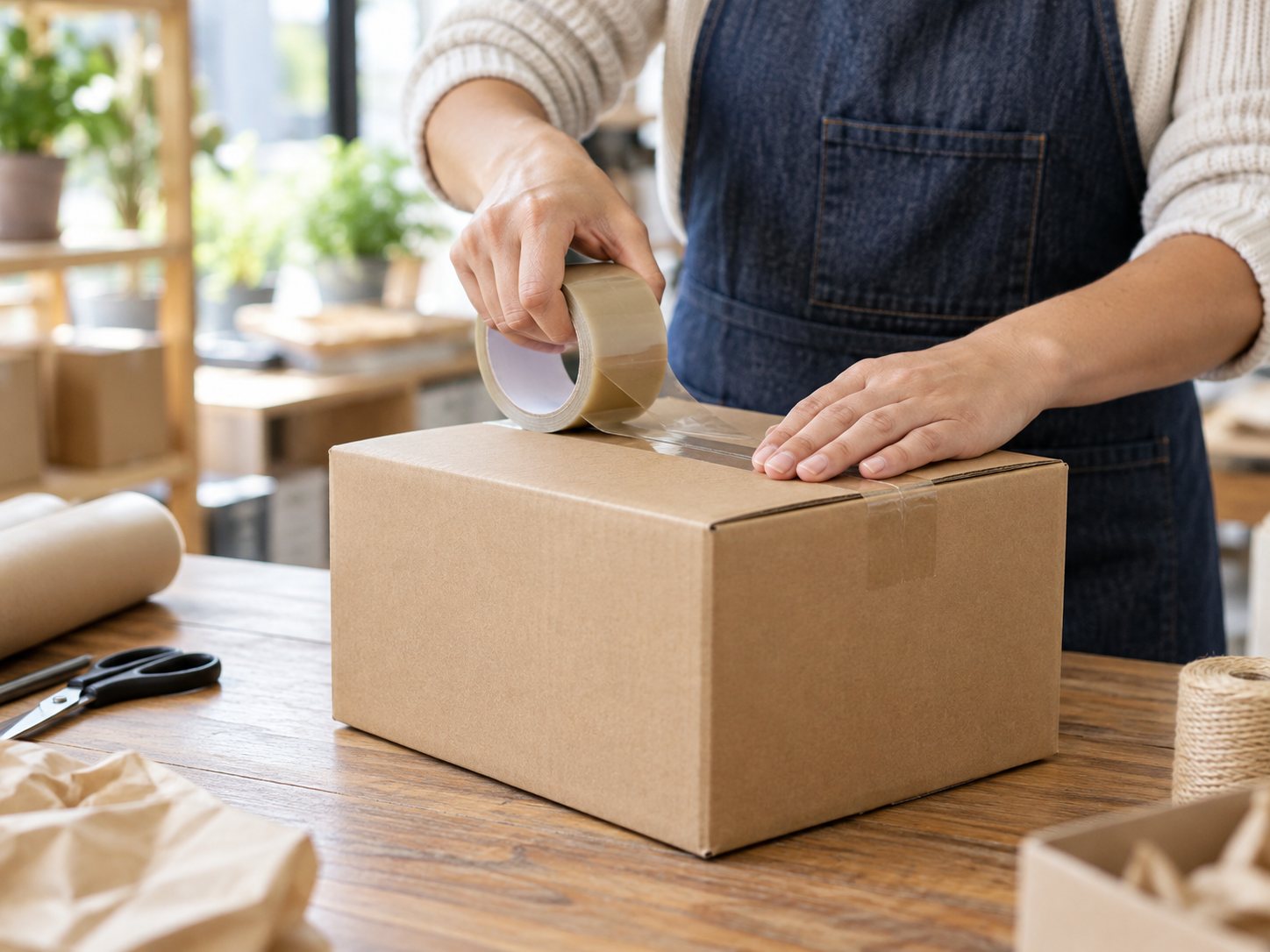 Preparación de una caja para su envío